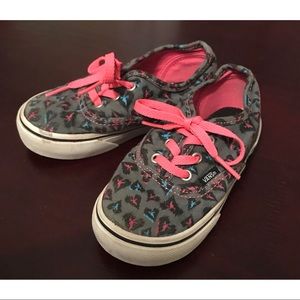 VANS Toddler Girl Shoes Gray/Pink/Blue Leopard